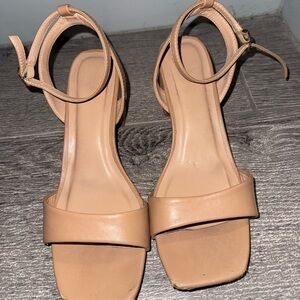 Tan Block Heels Size 8